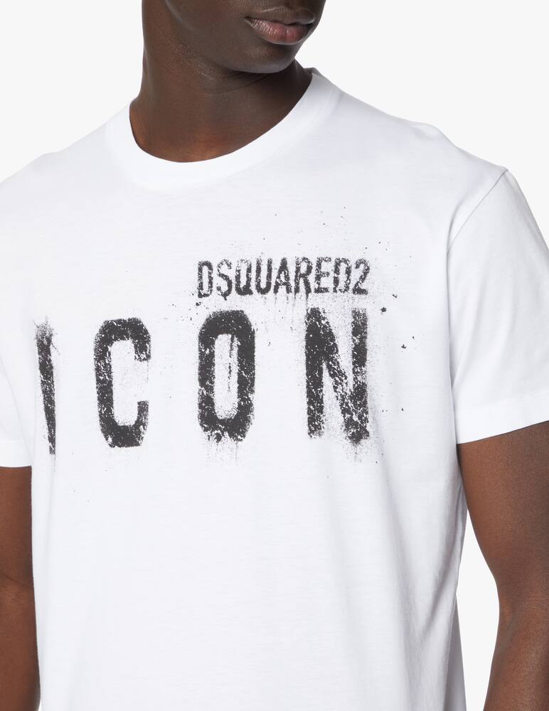 rinascente Dsquared2 Maglietta logo grande icon spray - bianco