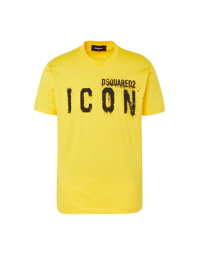 rinascente Dsquared2 Maglietta logo grande icon spray - giallo