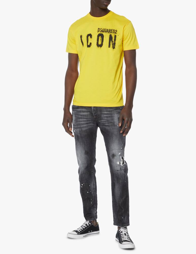 rinascente Dsquared2 Maglietta logo grande icon spray - giallo
