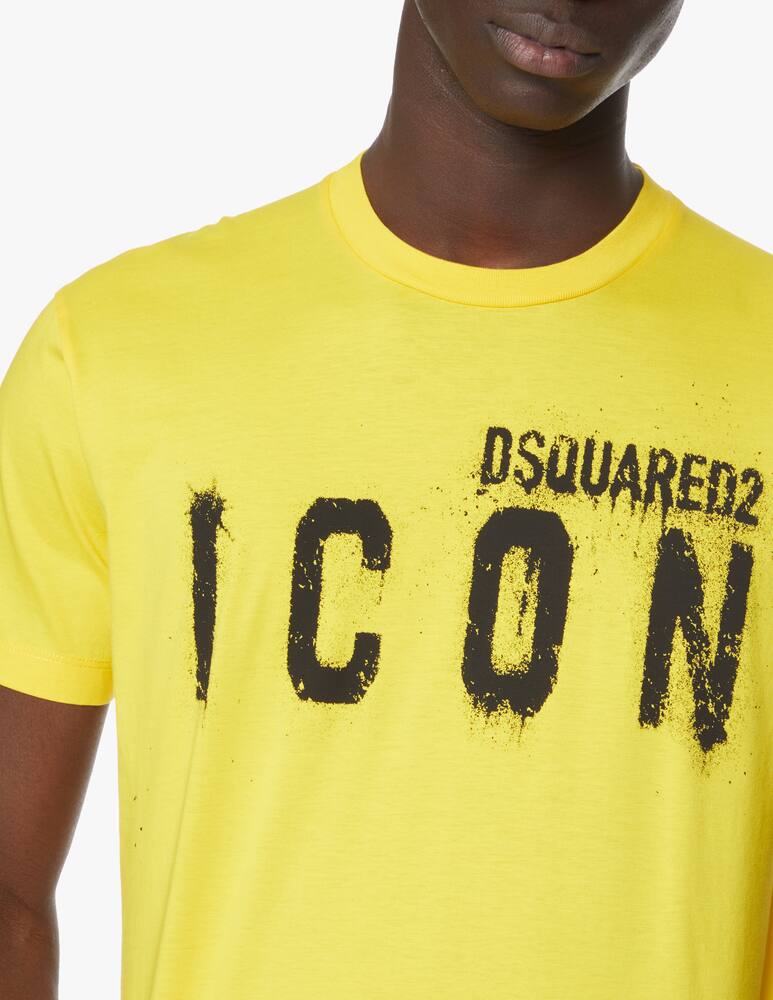 rinascente Dsquared2 Maglietta logo grande icon spray - giallo