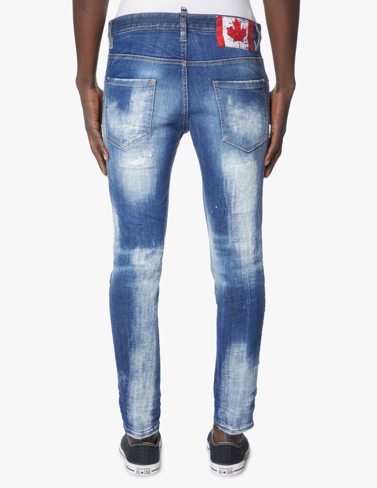 rinascente Dsquared2 Doodle flag skater jeans - blue
