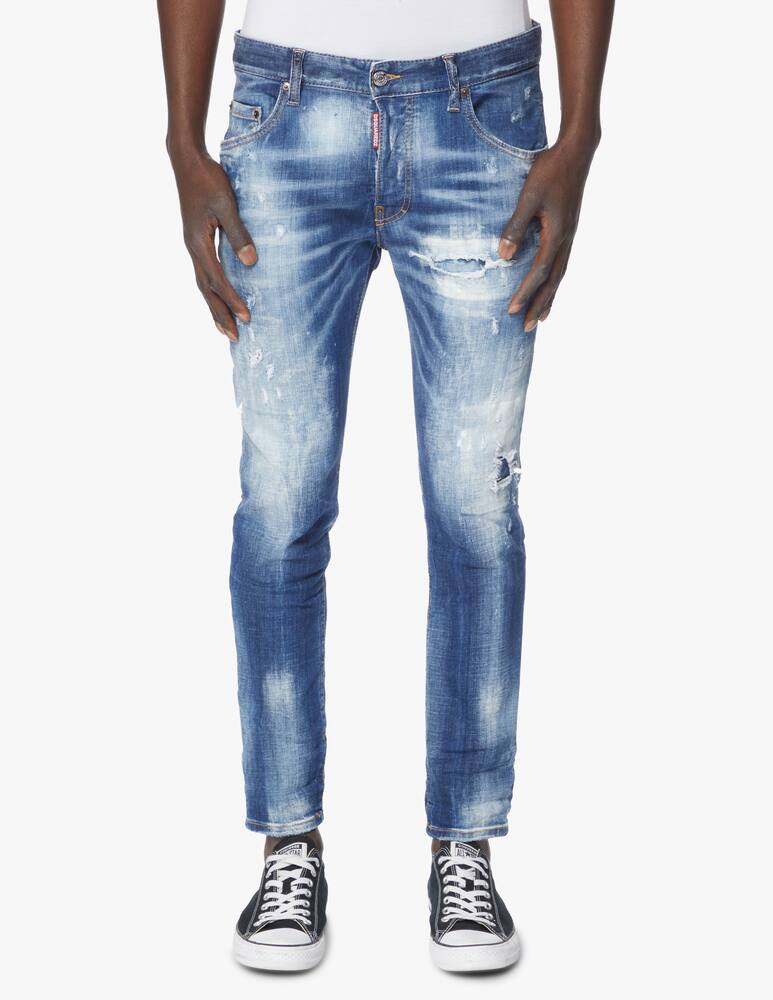 rinascente Dsquared2 Doodle flag skater jeans - blue