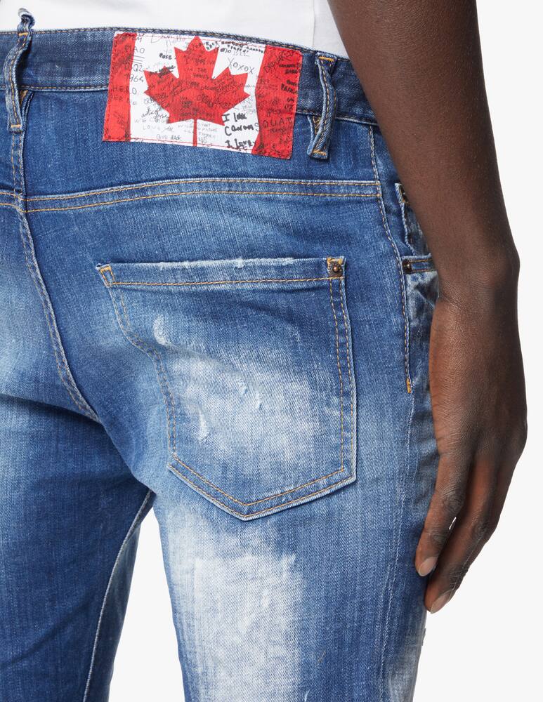 rinascente Dsquared2 Doodle flag skater jeans - blue