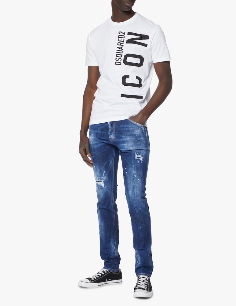 rinascente Dsquared2 Maglietta icon cool logo verticale - bianco