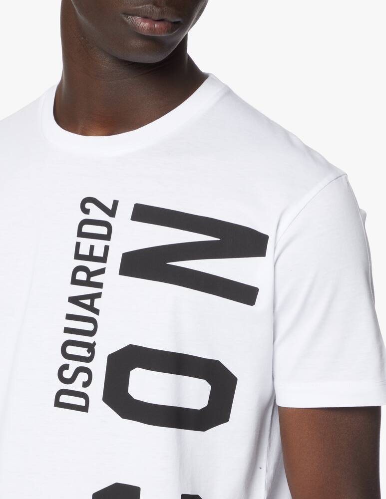 rinascente Dsquared2 Maglietta icon cool logo verticale - bianco
