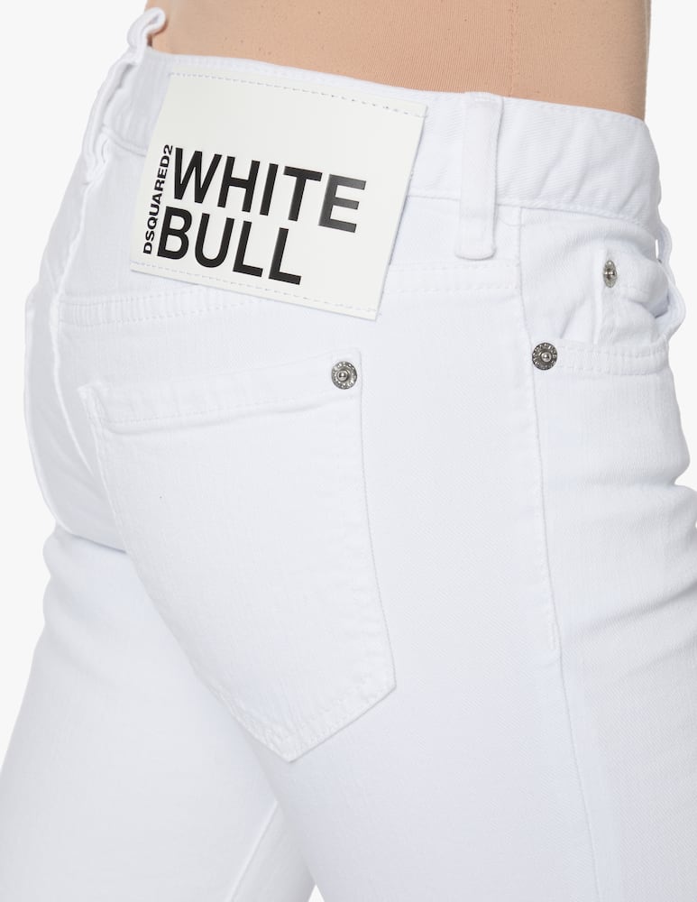 rinascente Dsquared2 Jeans cropped vita bassa - bianco