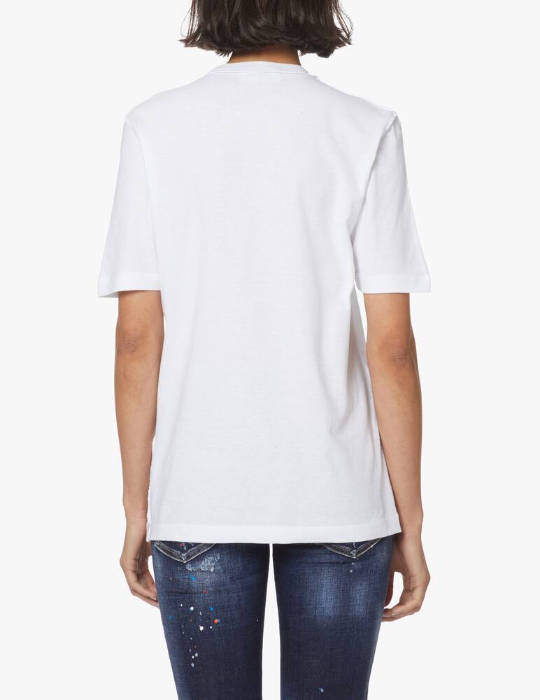 rinascente Dsquared2 Cotton t-shirt with logo and tiger - white