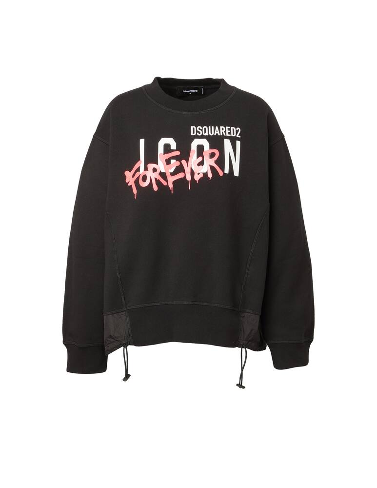 rinascente Dsquared2 Icon forever cotton crewneck sweatshirt - black