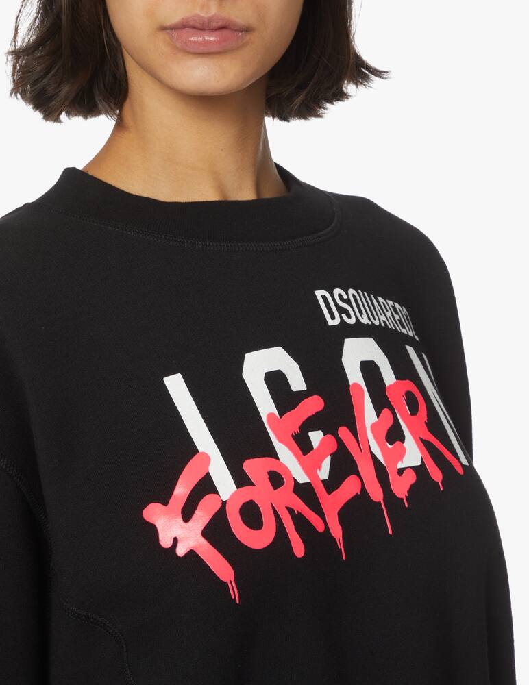 rinascente Dsquared2 Icon forever cotton crewneck sweatshirt - black