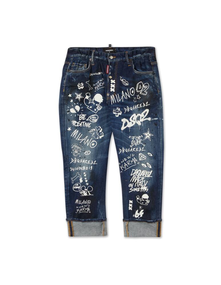 rinascente Dsquared2 Jeans graffiti all over big brother - blu