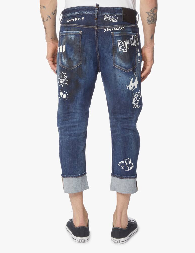 rinascente Dsquared2 Jeans graffiti all over big brother - blu