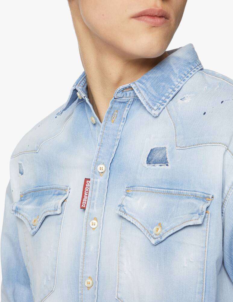 rinascente Dsquared2 Dropped shoulder shirt denim - blue