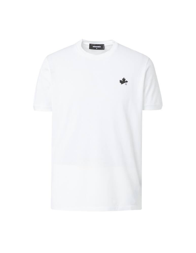 rinascente Dsquared2 Leaf tennis piquet t-shirt - white