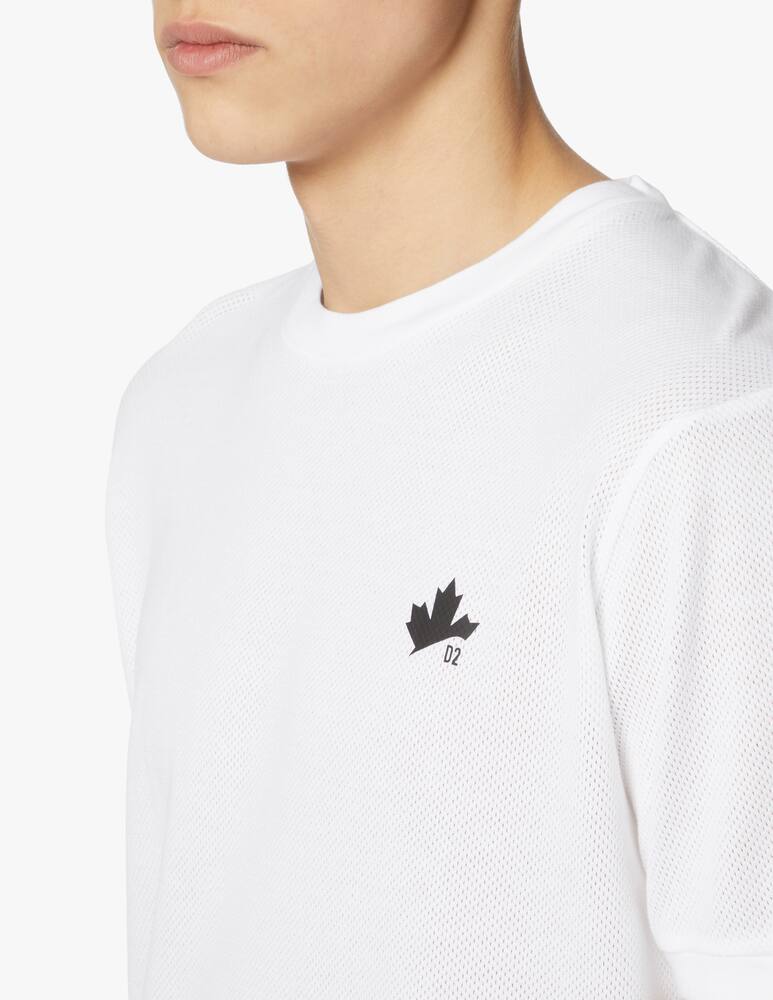 rinascente Dsquared2 Leaf tennis piquet t-shirt - white