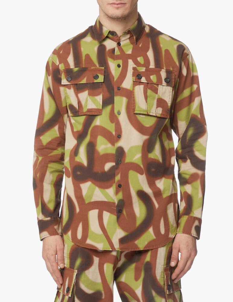 rinascente Dsquared2 Camicia cargo camo graffiti - multicolor