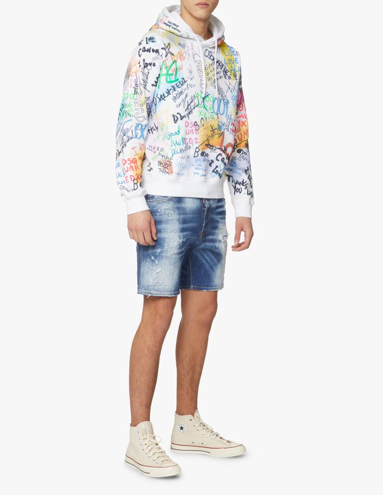 rinascente Dsquared2 Writings cool hoodie - white