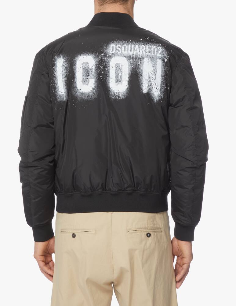 rinascente Dsquared2 Icon spray zip bomber - black