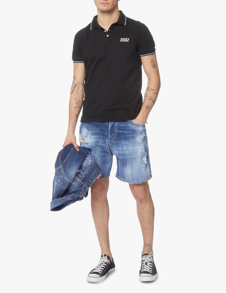 rinascente Dsquared2 Polo manica corta mini foglia - nero