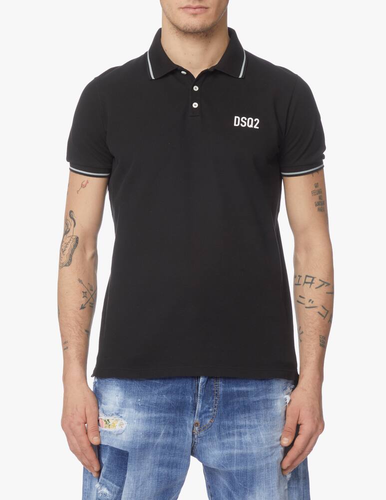 rinascente Dsquared2 Polo manica corta mini foglia - nero