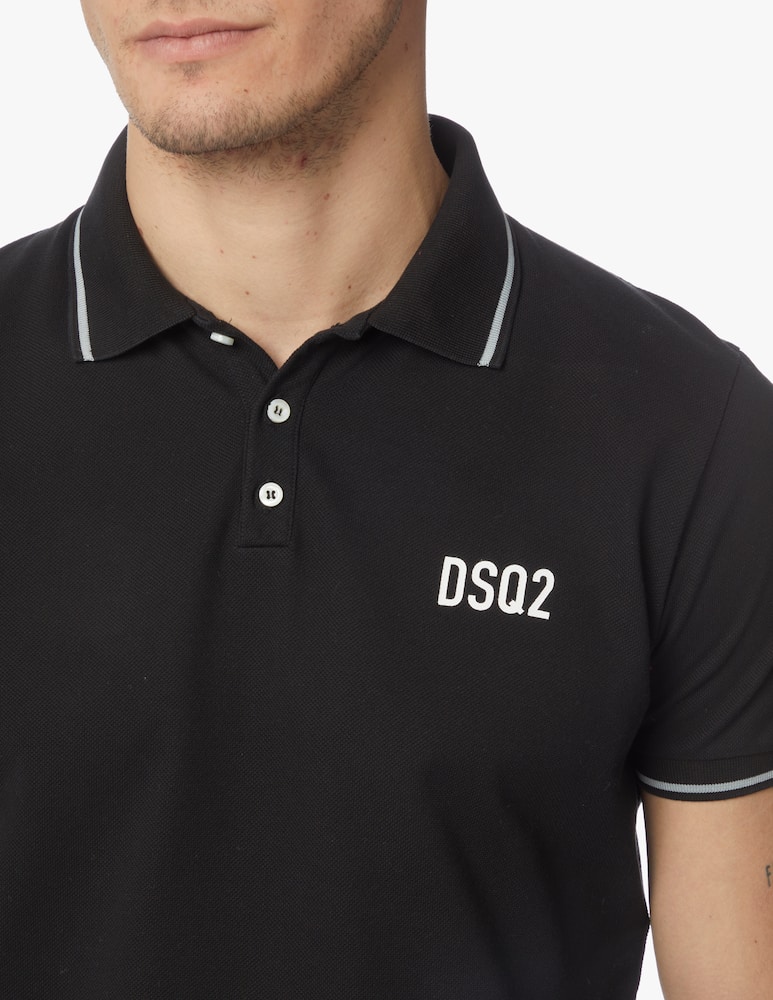 rinascente Dsquared2 Polo manica corta mini foglia - nero