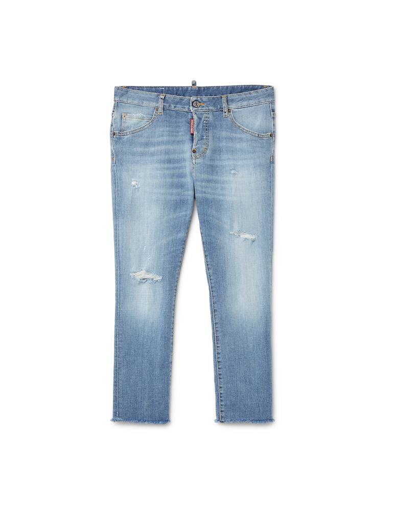 rinascente Dsquared2 Jeans cropped sfrangiato cool girl - blu