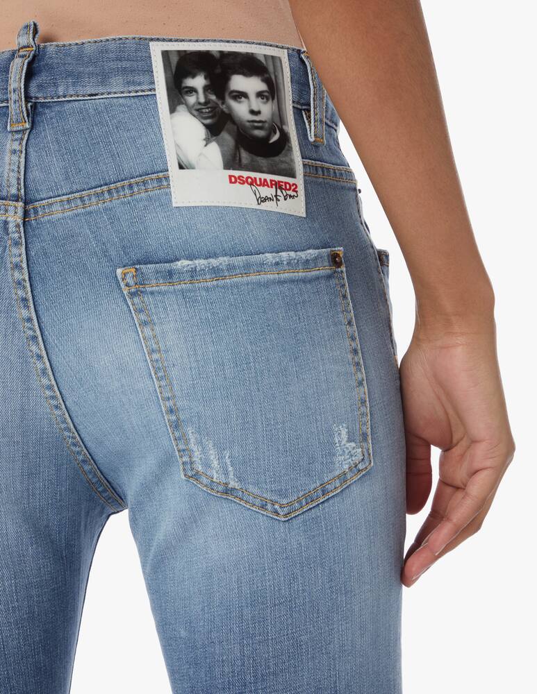 rinascente Dsquared2 Jeans cropped sfrangiato cool girl - blu