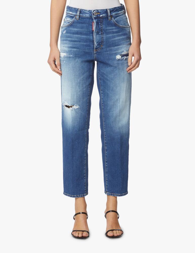 rinascente Dsquared2 Jeans a gamba dritta e vita alta - blu