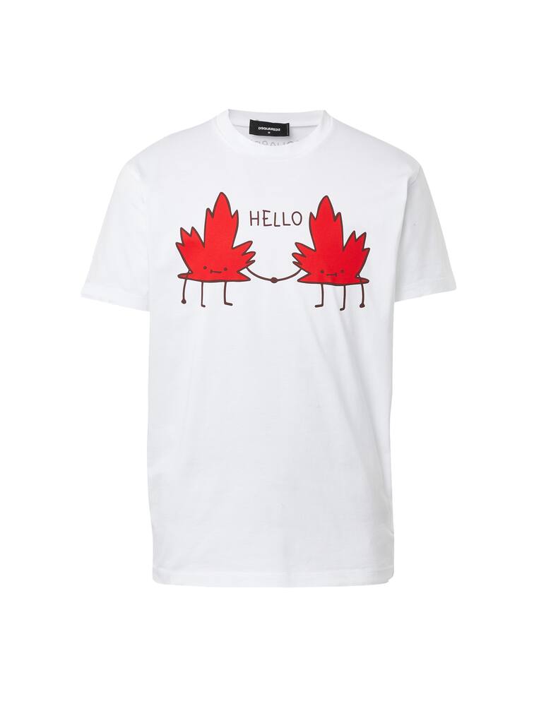 rinascente Dsquared2 Hello leafs cool t-shirt - white