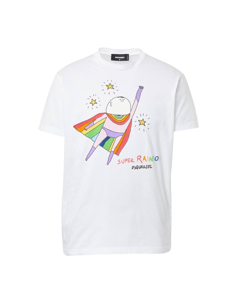 rinascente Dsquared2 Maglietta cool superainbow - bianco