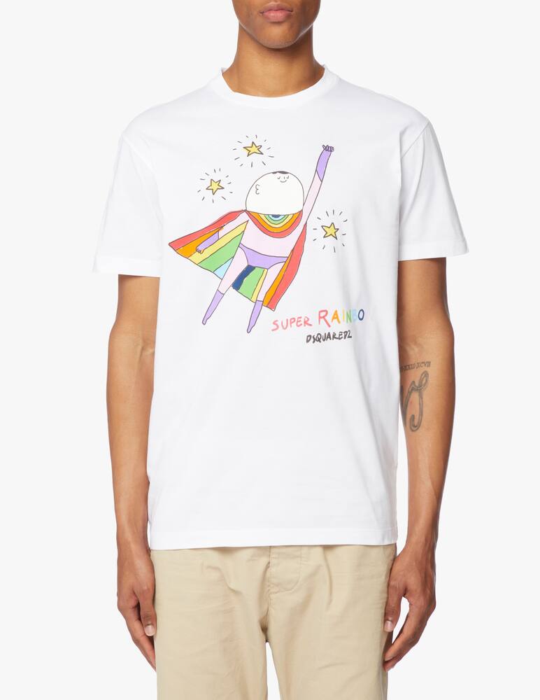 rinascente Dsquared2 Maglietta cool superainbow - bianco