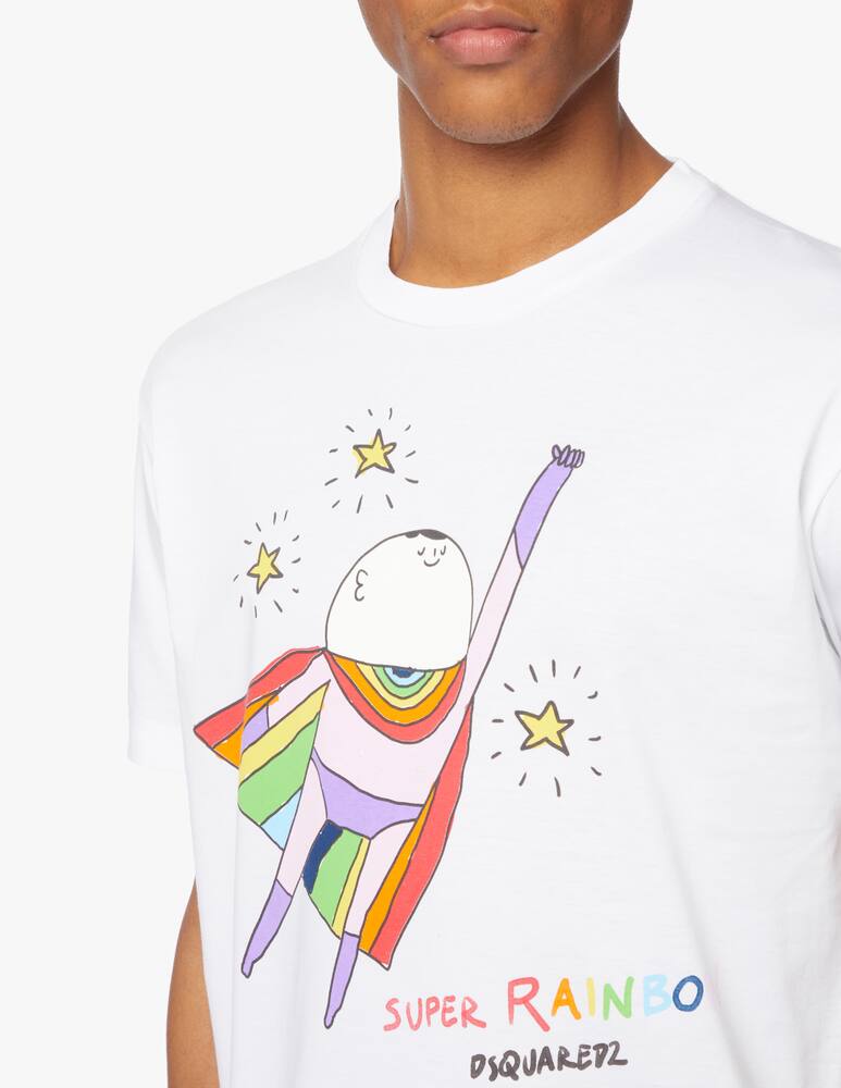 rinascente Dsquared2 Maglietta cool superainbow - bianco