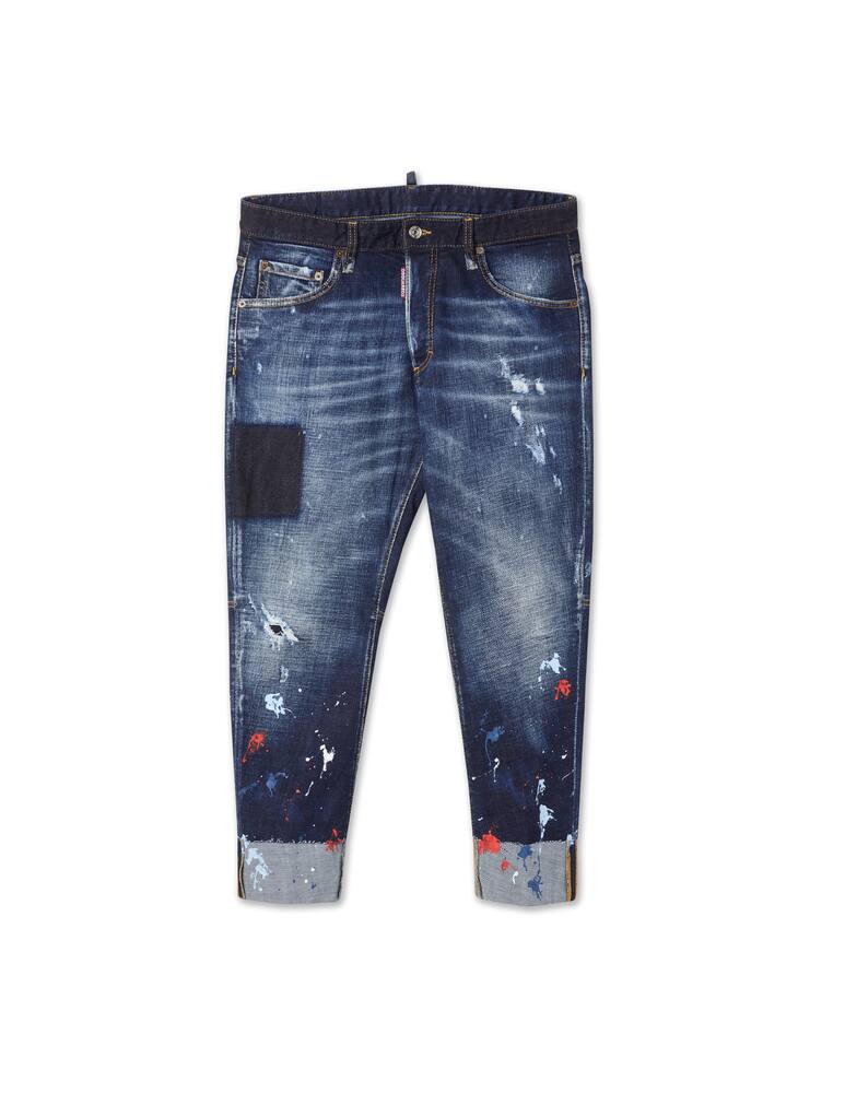 rinascente Dsquared2 Dk splat patch sailor pant - blue