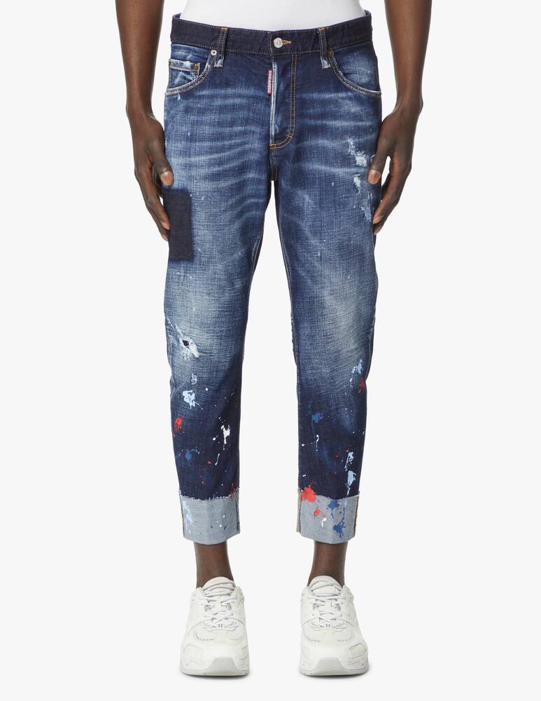 rinascente Dsquared2 Dk splat patch sailor pant - blue