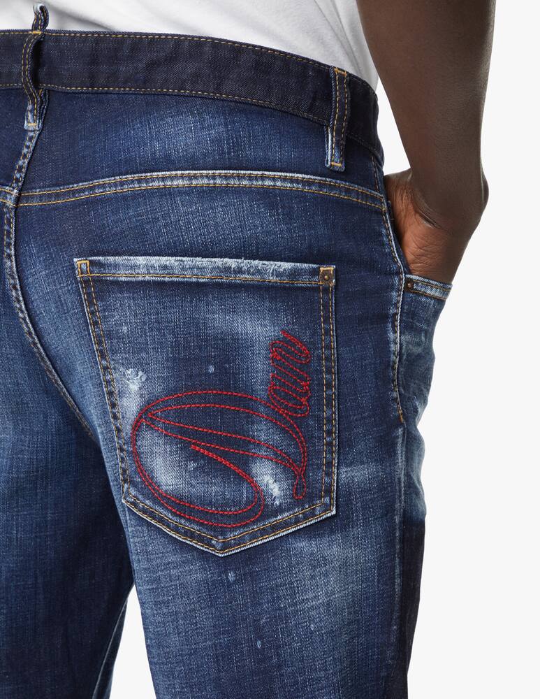 rinascente Dsquared2 Dk splat patch sailor pant - blue