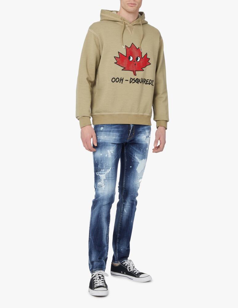 rinascente Dsquared2 Felpa con cappuccio cool ooh leaf - beige