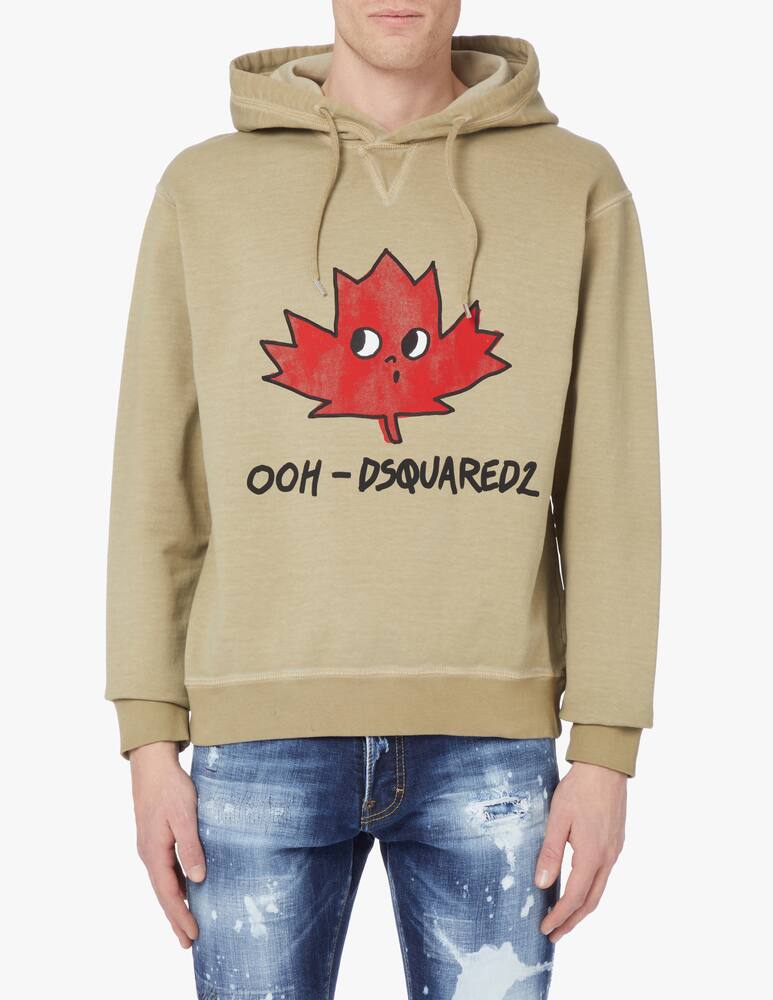 rinascente Dsquared2 Felpa con cappuccio cool ooh leaf - beige