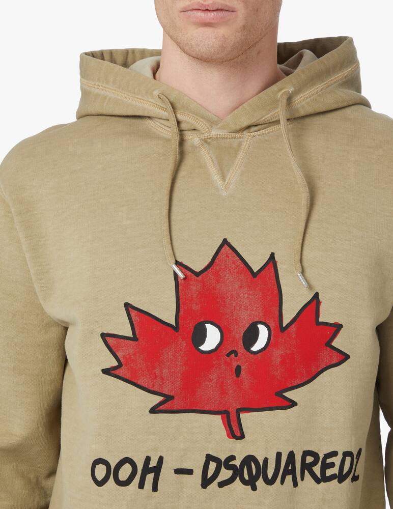 rinascente Dsquared2 Felpa con cappuccio cool ooh leaf - beige