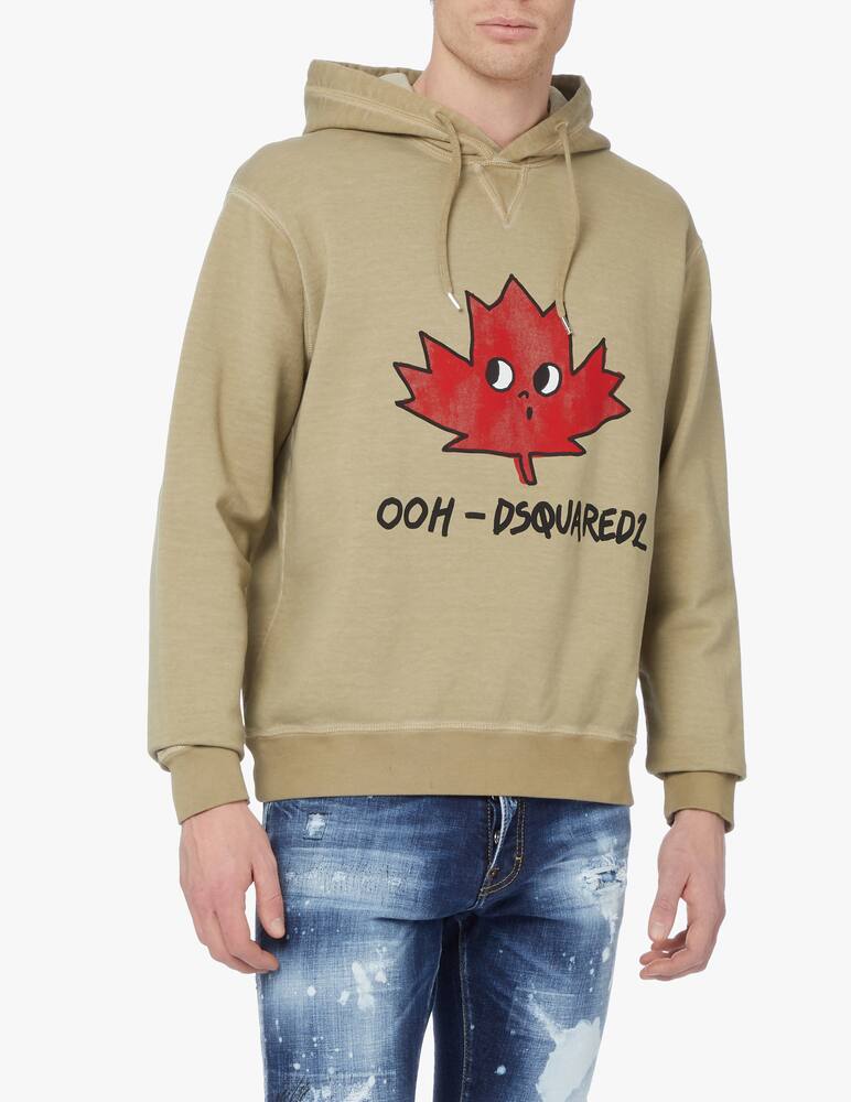 rinascente Dsquared2 Felpa con cappuccio cool ooh leaf - beige