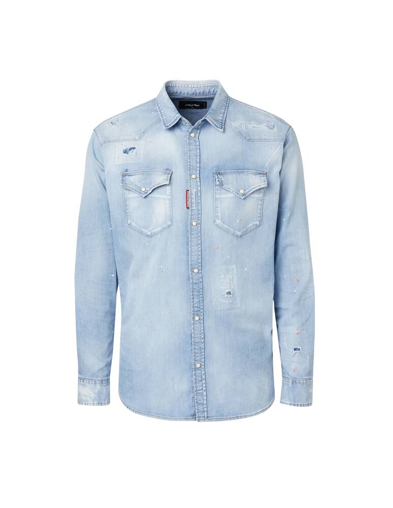rinascente Dsquared2 West rlx dan shirt - blue