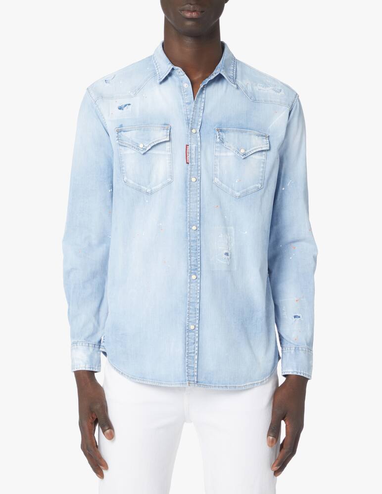 rinascente Dsquared2 West rlx dan shirt - blue