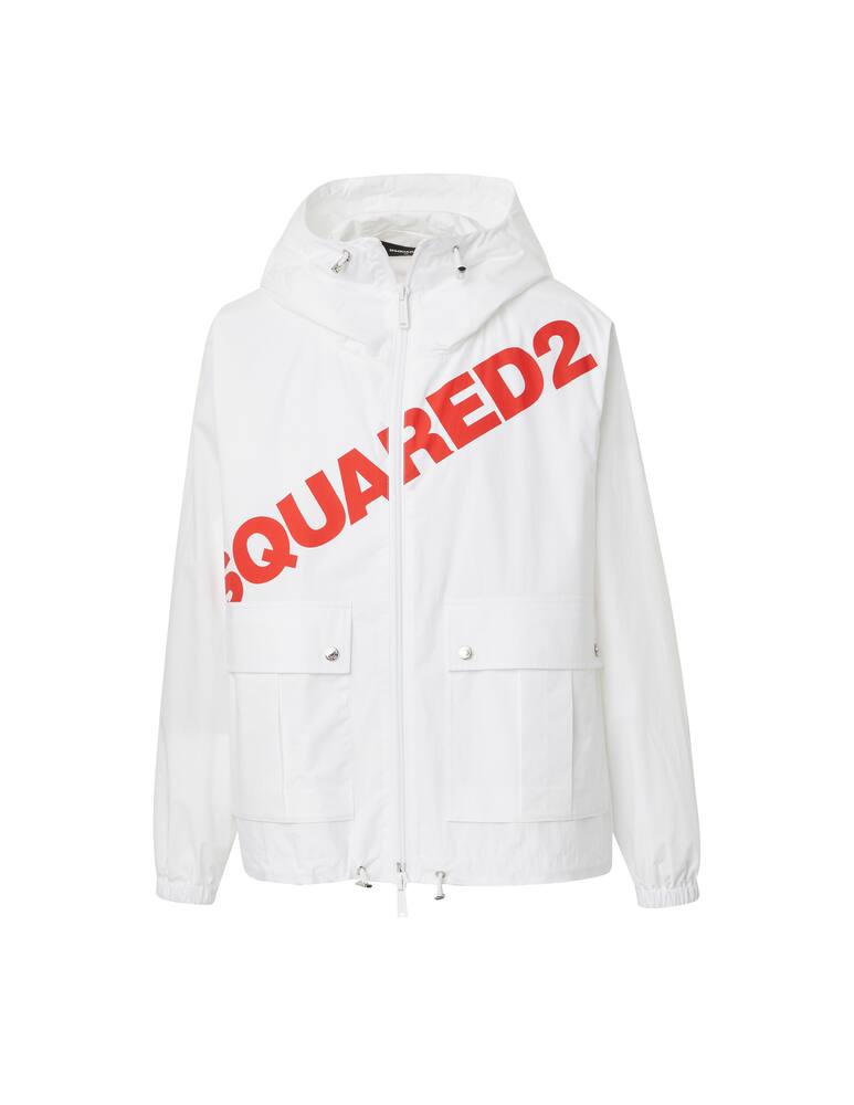 rinascente Dsquared2 Big logo windbreaker - white