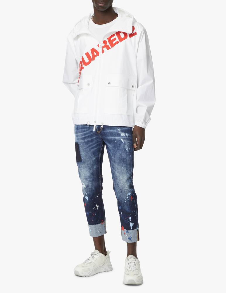 rinascente Dsquared2 Big logo windbreaker - white