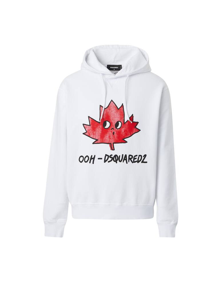 Dsquared2 Felpa con cappuccio cool ooh leaf - bianco - immagine 5 Dsquared2 Felpa con cappuccio cool ooh leaf - bianco - immagine 5