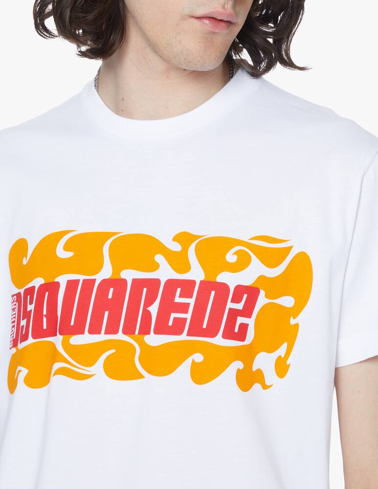 rinascente Dsquared2 Wave logo cigar t-shirt - white