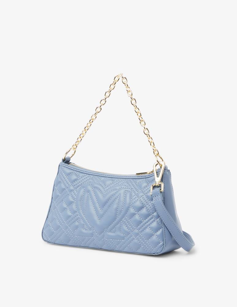 rinascente Love Moschino Quilted halfmoon crossbody bag - Light blue