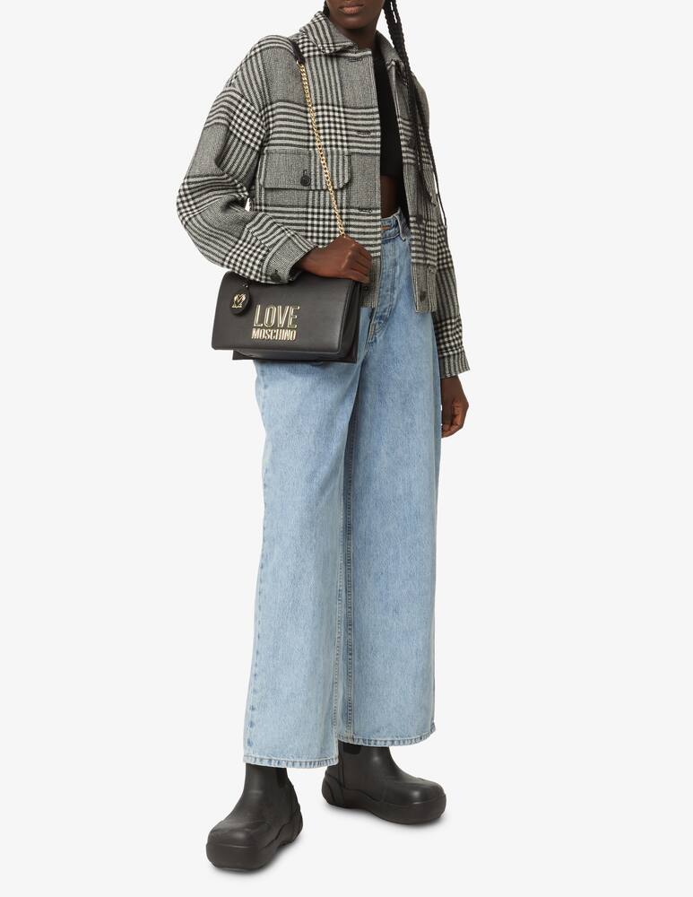 rinascente Love Moschino Borsa flap con scritta - Nero