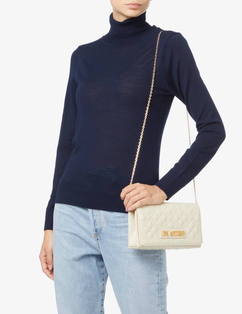 rinascente Love Moschino Quilted crossbody flap bag - White