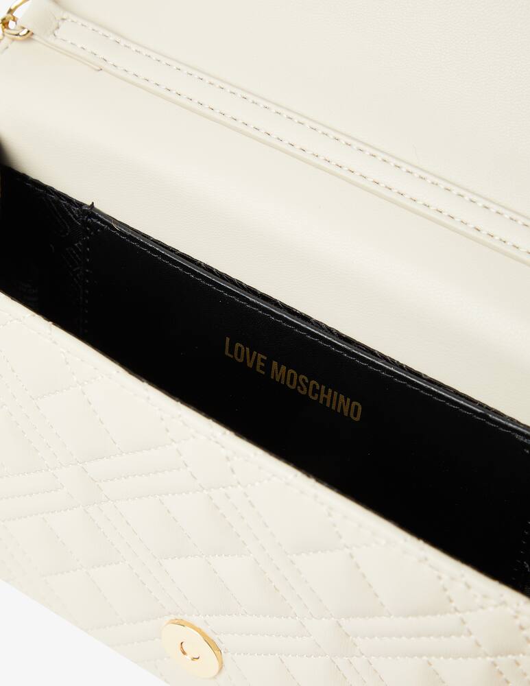 rinascente Love Moschino Quilted crossbody flap bag - White