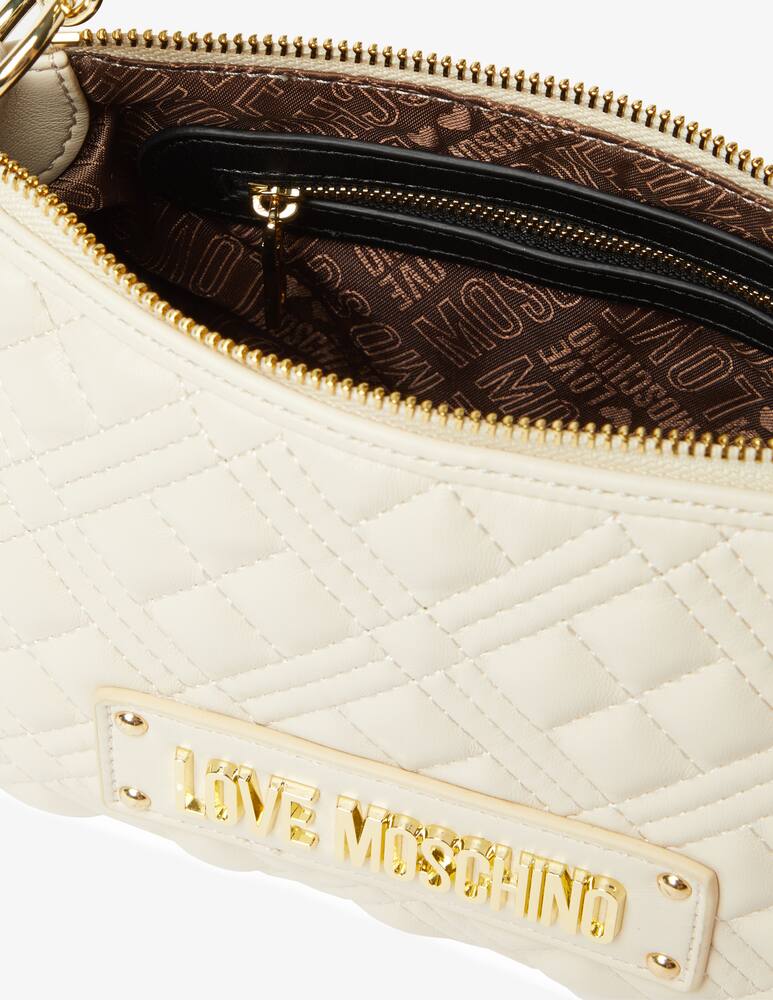 rinascente Love Moschino Borsa a tracolla halfmoon trapuntata - Bianco