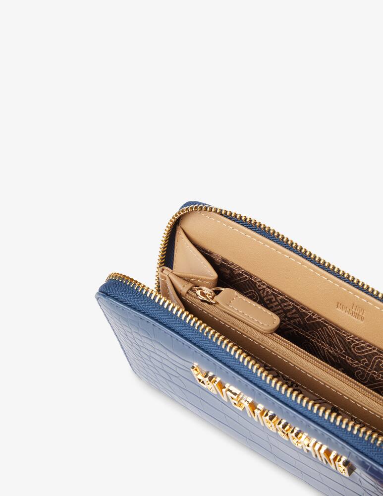 rinascente Love Moschino Love Lock L zip around wallet - Light blue